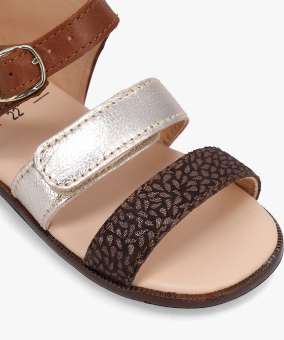 Sandales bébé fille à scratch dessus cuir métallisé – NA! vue6 - NA! - GEMO