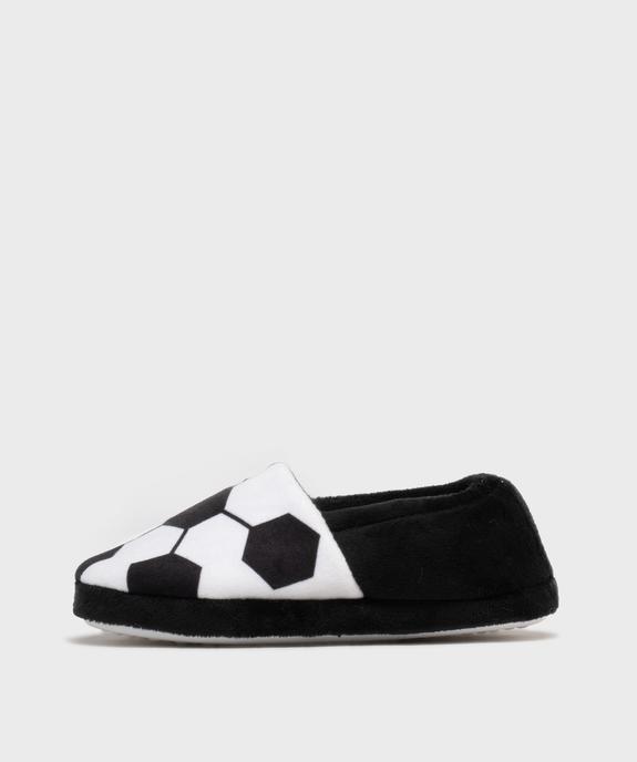 Chaussons en velours motif ballon de football garçon vue3 - GEMO 4G GARCON - GEMO