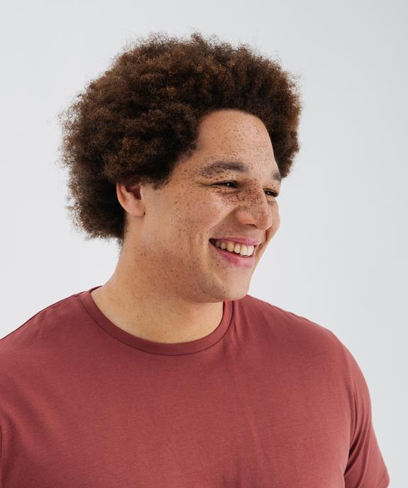 Tee-shirt manches courtes col rond en coton homme vue5 - GEMO 4G HOMME - GEMO