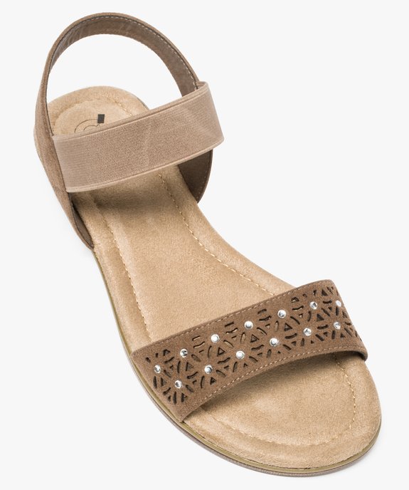 Sandales plates à bride élastique vue5 - GEMO (CASUAL) - GEMO