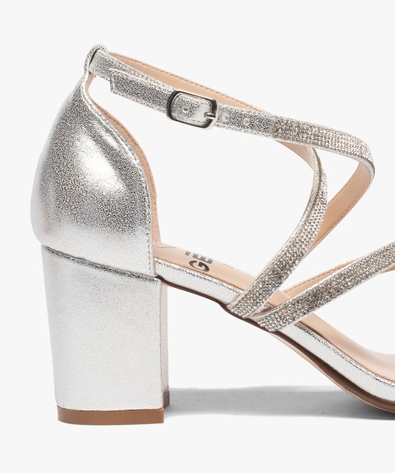 Sandales femme à talon fermé et fines brides strass vue7 - VALENTINA BALDA - GEMO