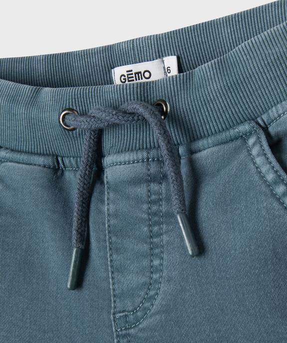 Bermuda en coton stretch coupe Regular taille ajustable garçon vue2 - GEMO (ENFANT) - GEMO