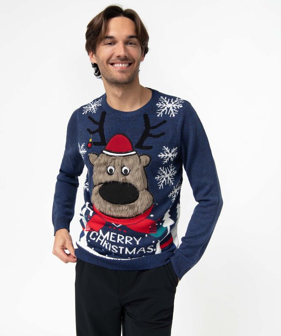 Pull de Noël homme avec motif peluche  vue1 - GEMO (HOMME) - GEMO