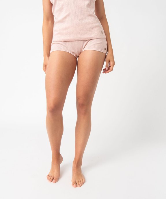 Short de pyjama femme en maille pointelle - LuluCastagnette vue1 - LULUCASTAGNETTE - GEMO