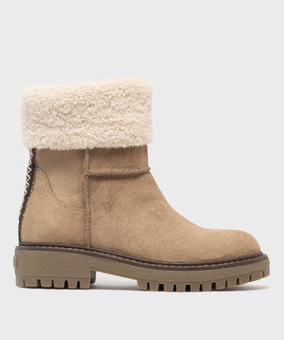 Boots avec tige en sherpa et semelle crantée femme - 5 Miles - 5 MILES Boots avec tige en sherpa et semelle crantée femme - 5 Miles vue1 - 5 MILES - GEMO