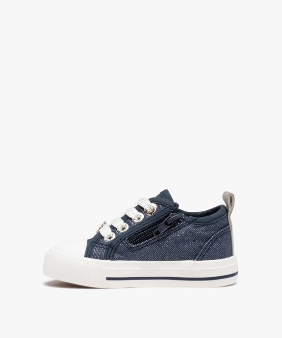 Baskets bébé fille dessus denim brillant - LuluCastagnette vue3 - LULU CASTAGNETT - GEMO