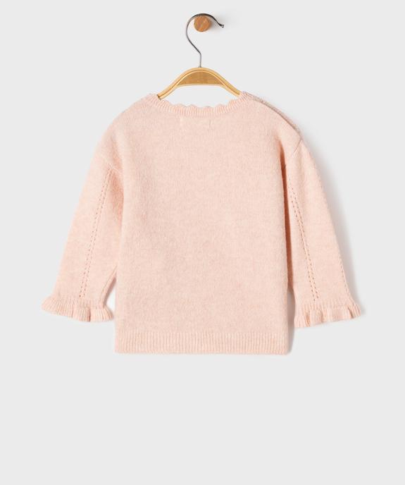 Pull en maille fantaisie bébé fille vue3 - GEMO(BEBE DEBT) - GEMO