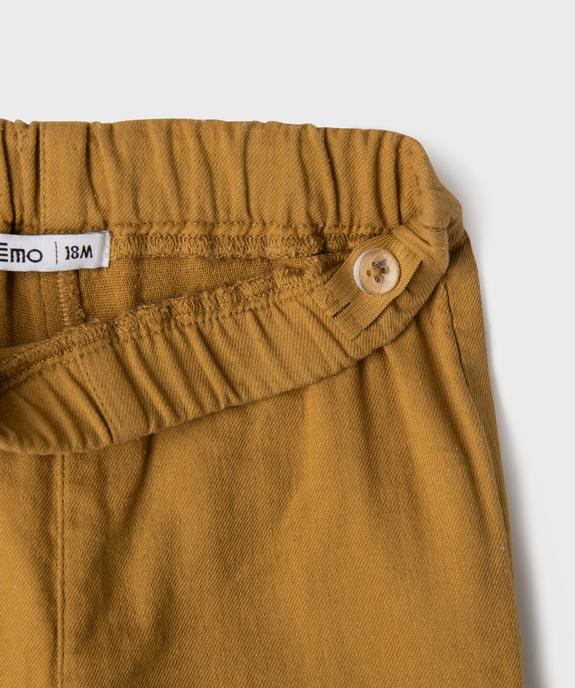 Pantalon en coton avec finitions volantées bébé fille vue3 - GEMO 4G BEBE - GEMO
