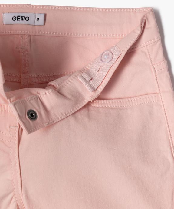 Short en coton stretch avec revers fille vue2 - GEMO (JUNIOR) - GEMO