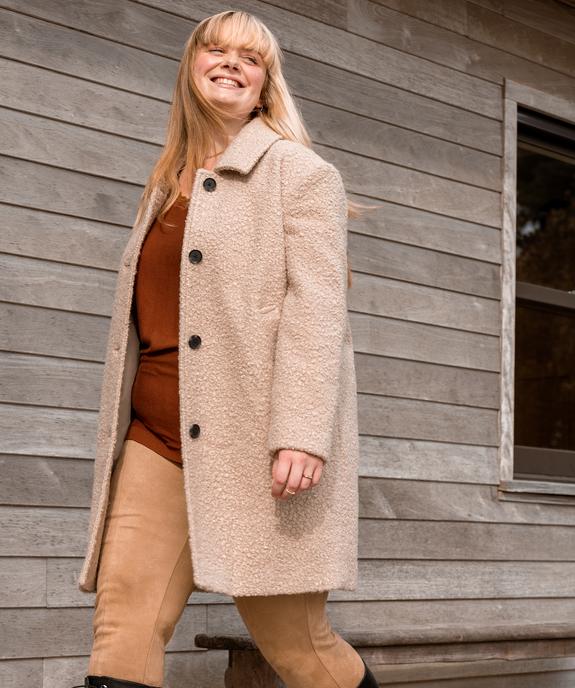 Manteau femme grande taille mi-long en maille bouclette  vue5 - GEMO (G TAILLE) - GEMO