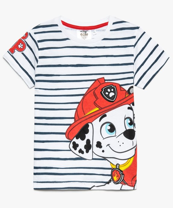 Tee-shirt garçon rayé et imprimé - La Pat'Patrouille  vue1 - PAT PATROUILLE - GEMO