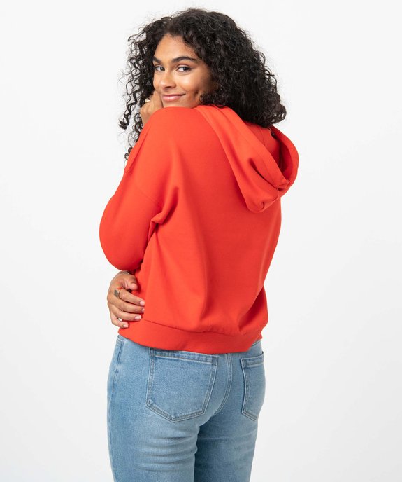 Sweat femme court à capuche vue3 - GEMO(FEMME PAP) - GEMO