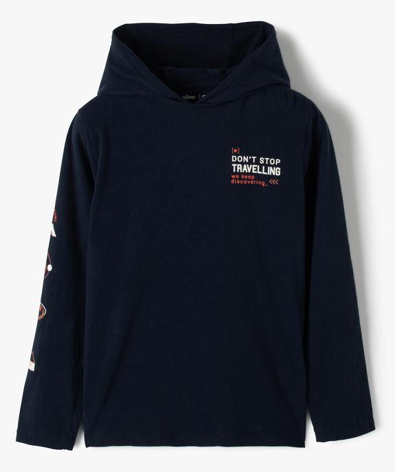 Tee-shirt garçon à capuche façon sweat vue2 - GEMO (JUNIOR) - GEMO