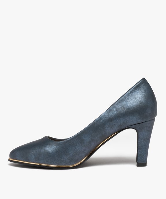 Escarpins femme à talon et liseré métallisé vue4 - GEMO(URBAIN) - GEMO