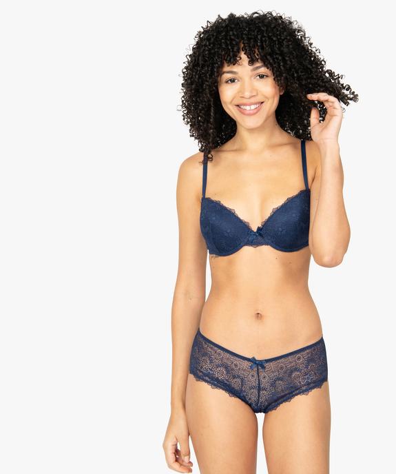 Soutien-gorge à bonnets coqués en dentelle vue3 - GEMO(HOMWR FEM) - GEMO