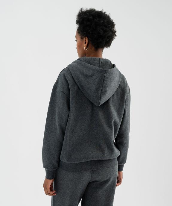 Sweat zippée à capuche en molleton femme vue3 - GEMO 4G FEMME - GEMO