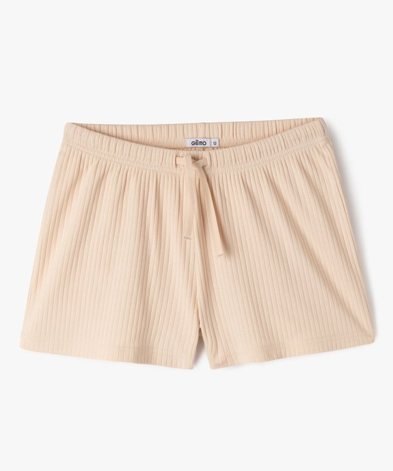 Short de pyjama ample en maille côtelée fille vue1 - GEMO 4G FILLE - GEMO