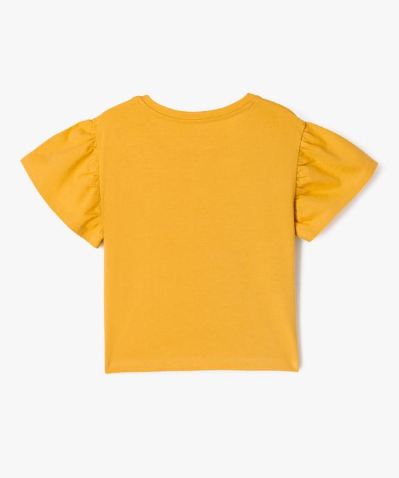 Tee-shirt à manches courtes froncées avec motif fille - LuluCastagnette vue3 - LULU CASTAGNETTE GEMO FOR GOOD - GEMO