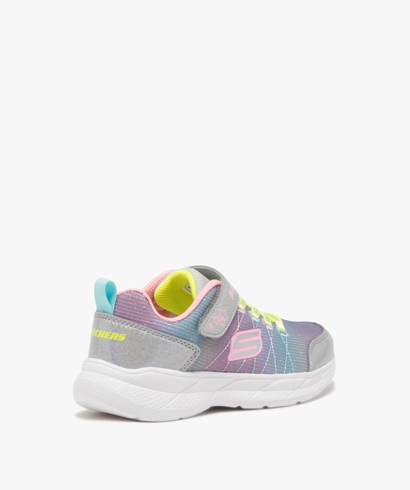 Baskets pailletées à scratch et lacets satin fille - Skechers vue4 - SKECHERS - GEMO