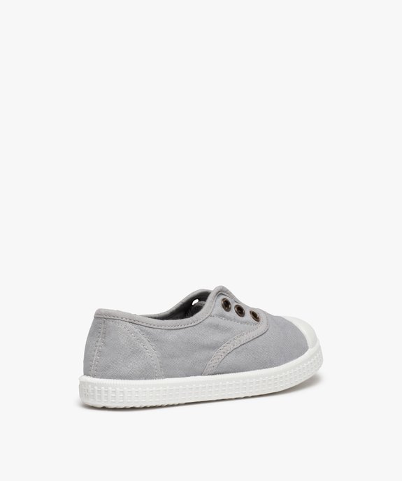 Baskets fille élastiquées en toile unie et bout renforcé vue4 - GEMO (ENFANT) - GEMO