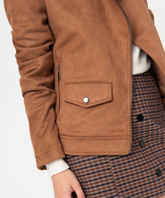 Blouson esprit motard en suédine femme vue6 - GEMO(FEMME PAP) - GEMO