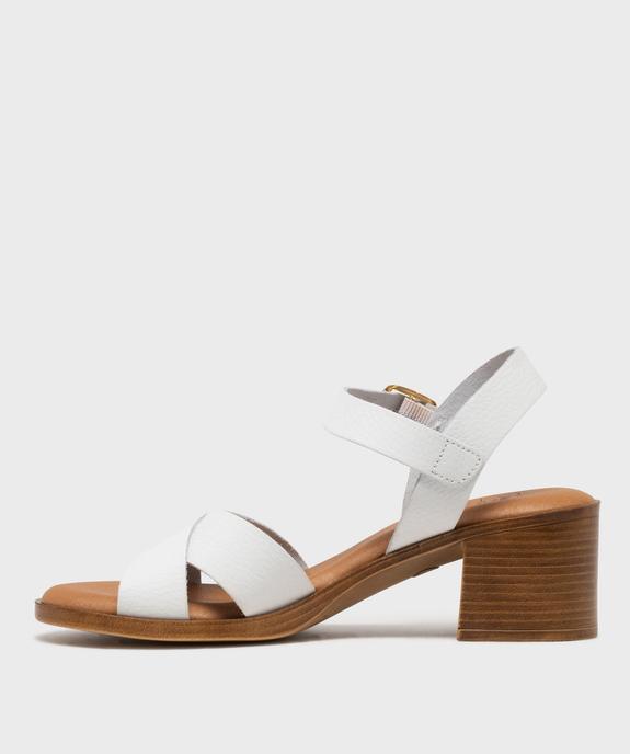 Sandales à talon en cuir femme - Tanéo vue3 - TANEO - GEMO