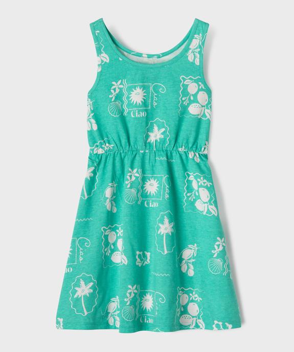 Robe sans manches en jersey de coton imprimé fille vue3 - GEMO 4G FILLE - GEMO