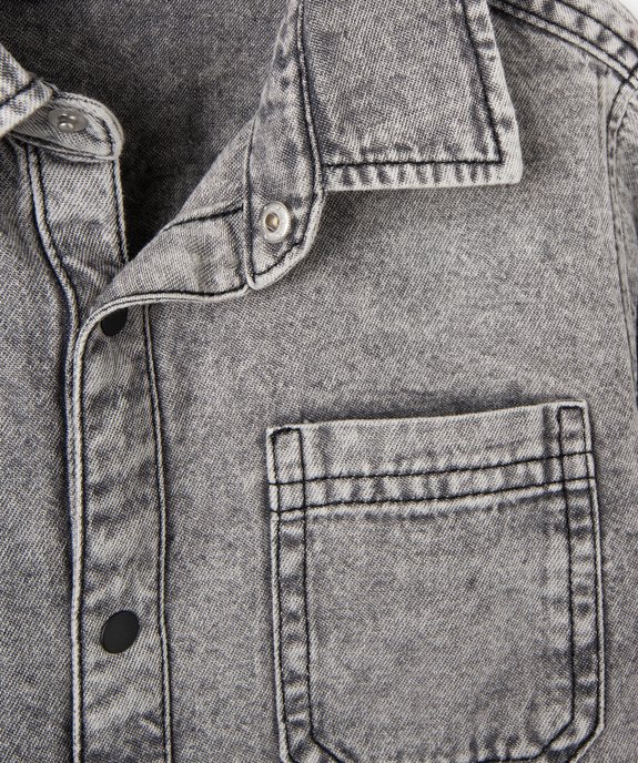 Chemise garçon aspect denim délavé vue2 - GEMO (ENFANT) - GEMO