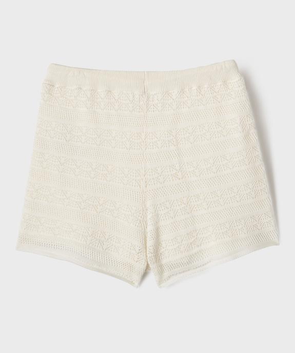 Short en maille façon broderie fille vue4 - GEMO (JUNIOR) - GEMO
