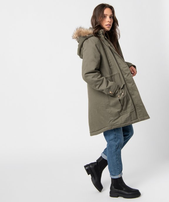 Parka femme avec capuche bordé de fourrure imitation vue5 - GEMO(FEMME PAP) - GEMO