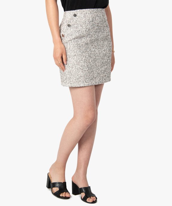 Jupe femme en maille aspect tweed avec fil pailleté vue1 - GEMO(FEMME PAP) - GEMO