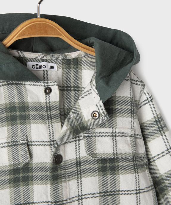 Chemise à carreaux avec capuche bébé garçon vue2 - GEMO(BEBE DEBT) - GEMO