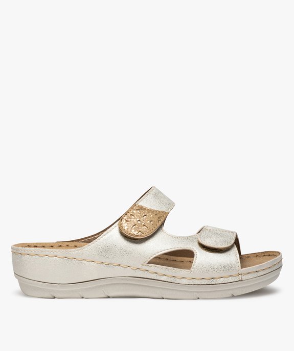 Mules femme confort dessus larges brides à scratch vue1 - GEMO (CONFORT) - GEMO