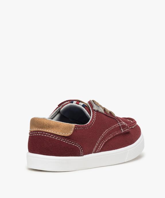 Chaussures bateau garçon en toile et lacets élastiques vue4 - GEMO (ENFANT) - GEMO