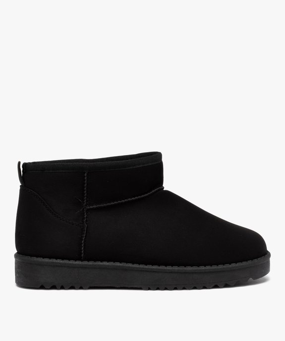 Boots fourrées femme en suédine unie vue1 - GEMO (CASUAL) - GEMO