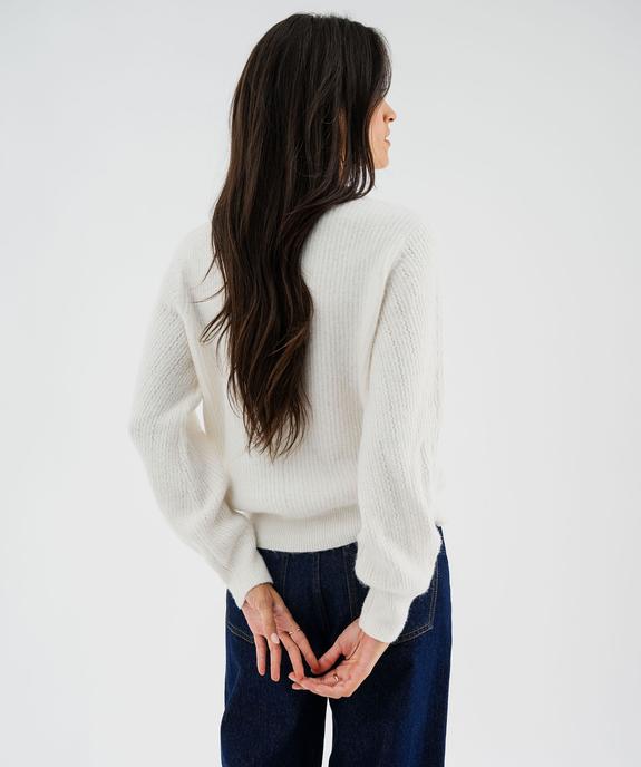 Pull en maille douce et extensible à plastron ajouré femme vue4 - GEMO 4G FEMME - GEMO