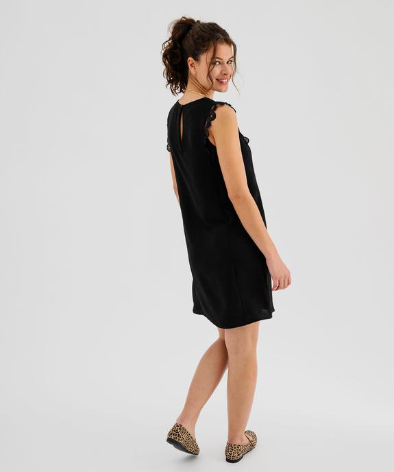Robe courte avec empiècements en dentelle sur les épaules femme vue3 - GEMO(FEMME PAP) - GEMO