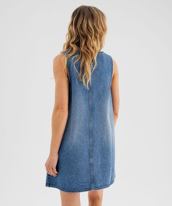 Robe en jean forme chasuble femme vue3 - GEMO(FEMME PAP) - GEMO