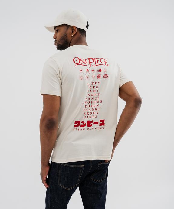 Tee-shirt manches courtes en jersey de coton imprimé homme - One Piece vue3 - ONE PIECE - GEMO
