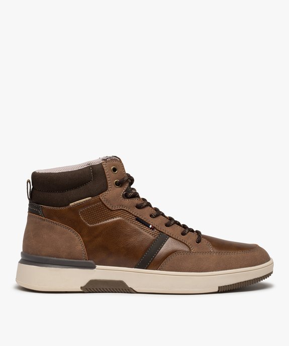 Baskets homme semi-montantes unies à lacets vue1 - GEMO (CASUAL) - GEMO
