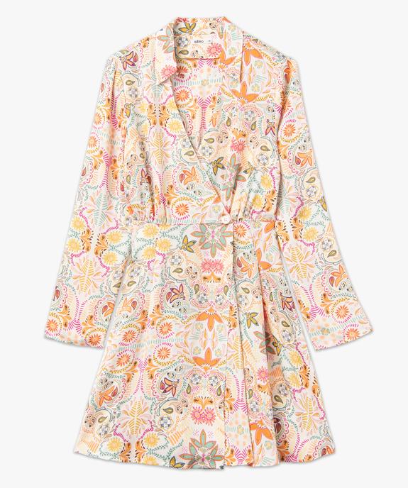 Robe portefeuille à motifs fleuris femme vue4 - GEMO(FEMME PAP) - GEMO