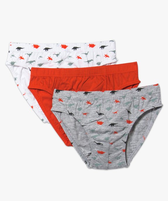 Lot de 3 slips en coton motif dinosaure vue1 - GEMO (ENFANT) - GEMO