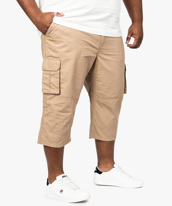 Pantacourt homme en toile multipoches vue1 - GEMO (G TAILLE) - GEMO