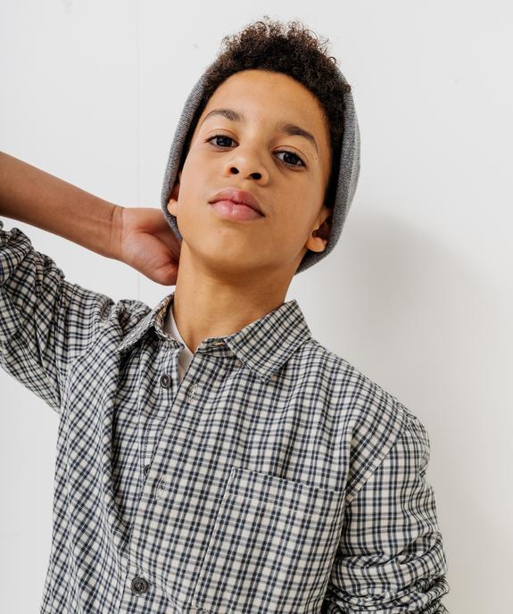 Chemise à carreaux en coton garçon vue4 - GEMO (JUNIOR) - GEMO