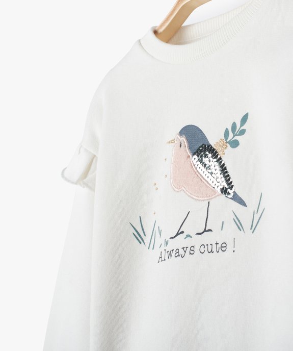 Sweat bébé fille avec motif et volants sur les épaules vue2 - GEMO(BEBE DEBT) - GEMO