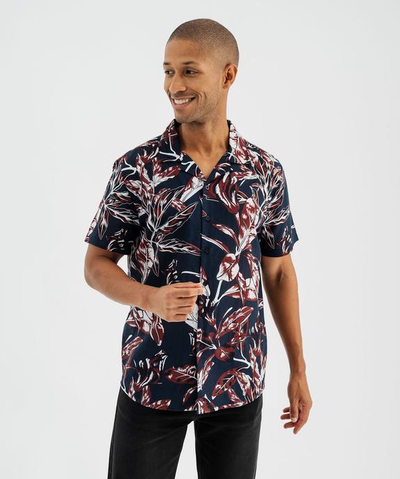 Chemise manches courtes à motif feuillage homme vue1 - GEMO (HOMME) - GEMO