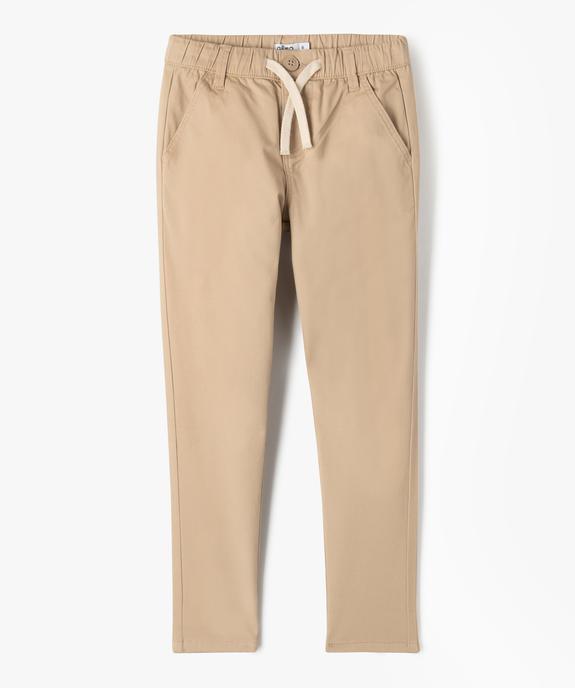 Pantalon chino coupe Regular taille élastique garçon vue1 - GEMO (ENFANT) - GEMO