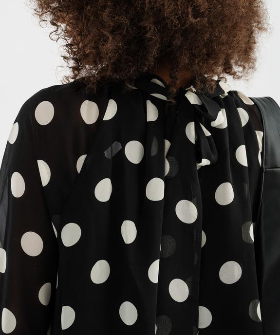 Blouse à pois en voile avec lien dans le dos femme vue4 - GEMO(FEMME PAP) - GEMO