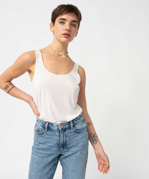 Débardeur femme avec emmanchures festonnées vue1 - GEMO(FEMME PAP) - GEMO
