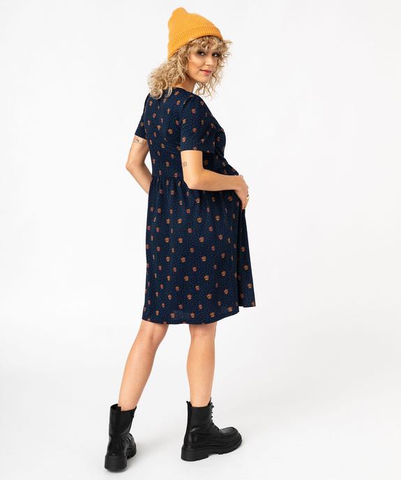Robe de grossesse et d'allaitement en maille imprimée vue3 - GEMO (MATER) - GEMO